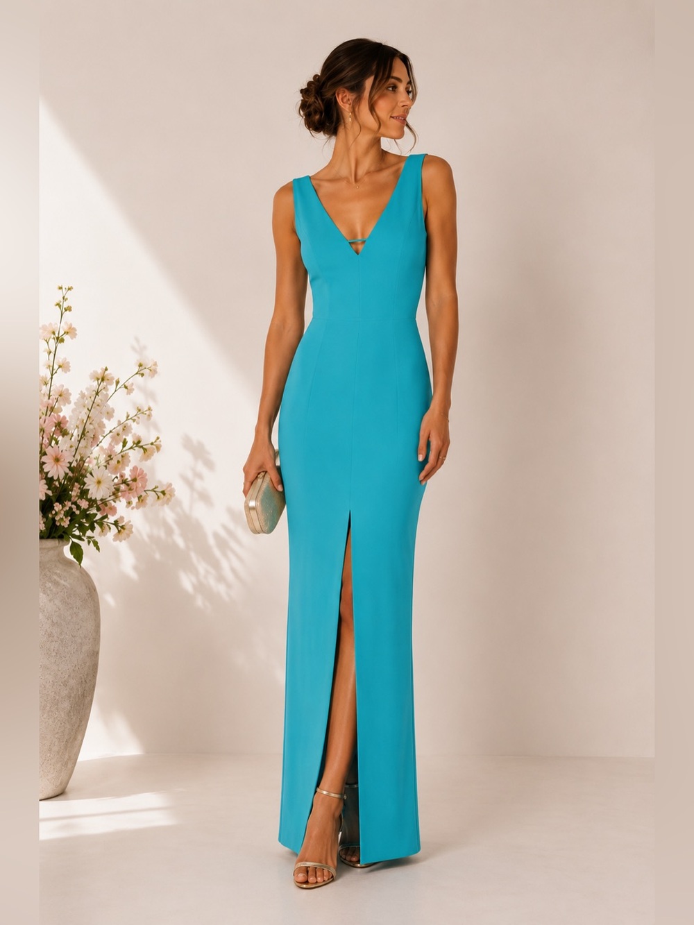 Likely Nicolette Gown in Teal Blue‎ Long Formal Maxi Dress